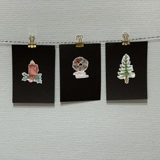 Three cute Christmas Cards with watercolour illustrations