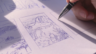 a close up of a sketch