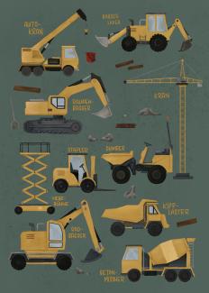 construction machines illustration