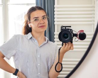 mirror selfie with the camera
