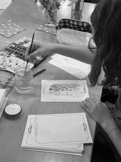 me while illustrating at the wedding