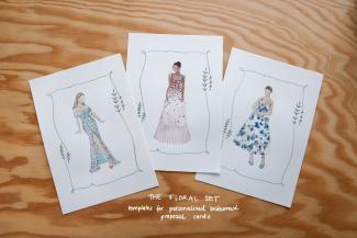 the floral bridesmaid proposal card template set