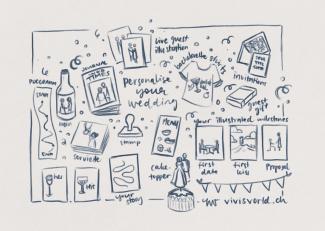 custom wedding ideas, sketchbook page