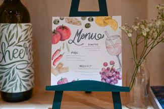 illustrated menu, watercolour aesthetic