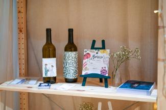 how I exhibited my samples. Wine etiquette, menu, postcard, flyer, personal wedding ideas