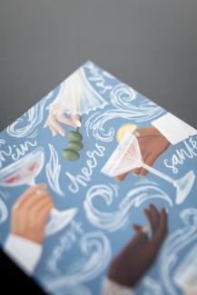 detail shot of the congrats postcard, wedding edition, 