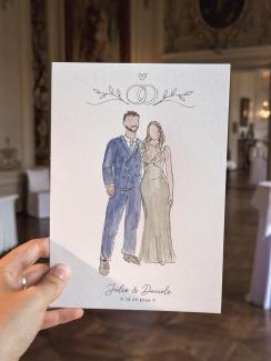 a couple, live illustration at St. Charles Hall in Meggen