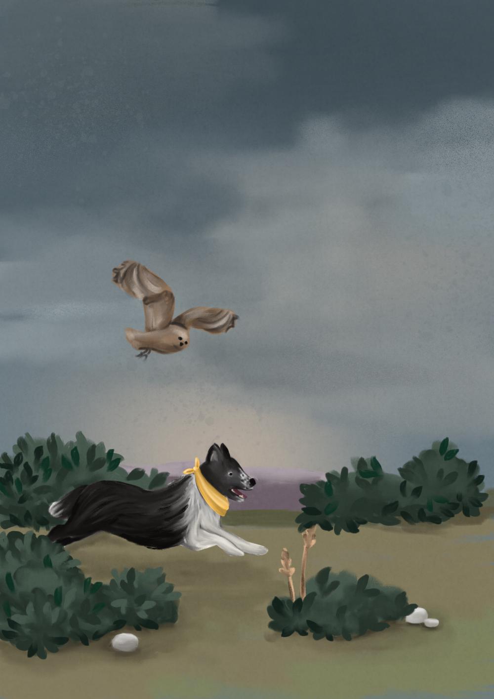 An illustration of a dog