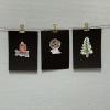 Three cute Christmas Cards with watercolour illustrations